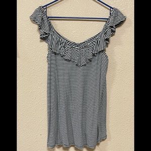 Torrid Black and White Striped Soft Knit Top